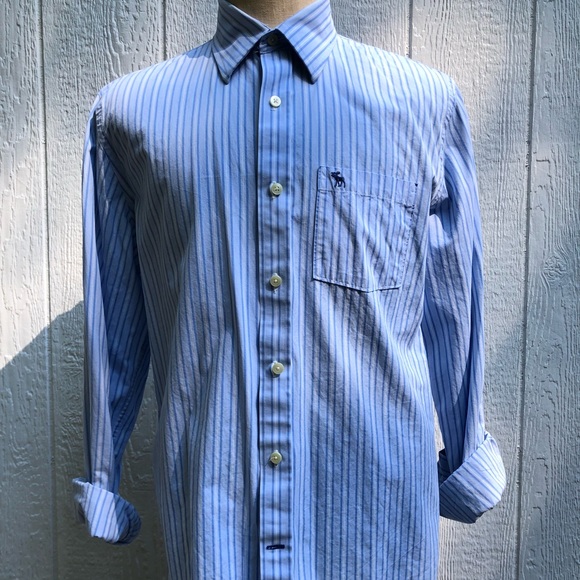 EUC ABERCROMBIE & FITCH MENS XXL STRIPED BUTTON-UP - Picture 2 of 6
